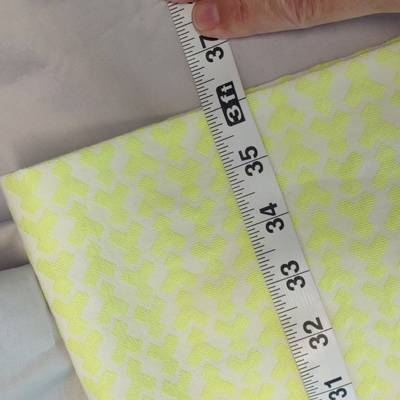 J Crew Neon Yellow and Deep Blue Geometric Print Midi Sheath Dress Size 2 EUC - Picture 11 of 16